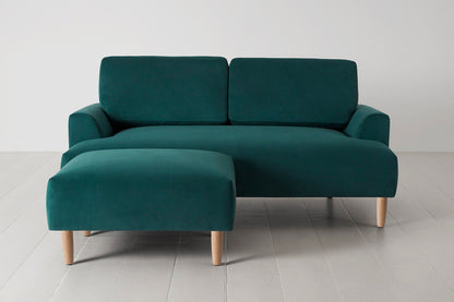 Model 05 2-Seater Sofa with Ottoman, Oak / Kingfisher