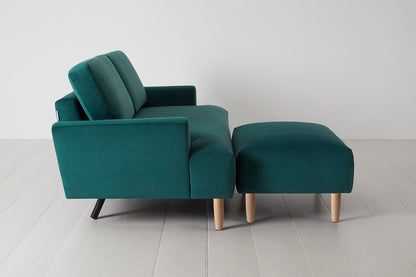 Model 05 2-Seater Sofa with Ottoman, Oak / Kingfisher