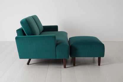 Model 05 2-Seater Sofa with ottoman, Kingfisher