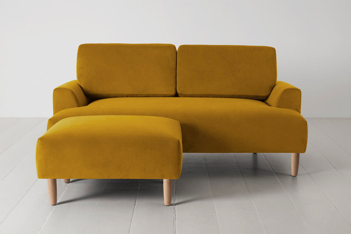 Model 05 2-Seater Sofa with Ottoman, Oak / Mustard