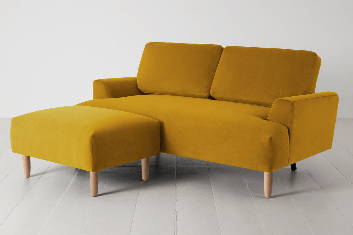 Model 05 2-Seater Sofa with Ottoman, Oak / Mustard