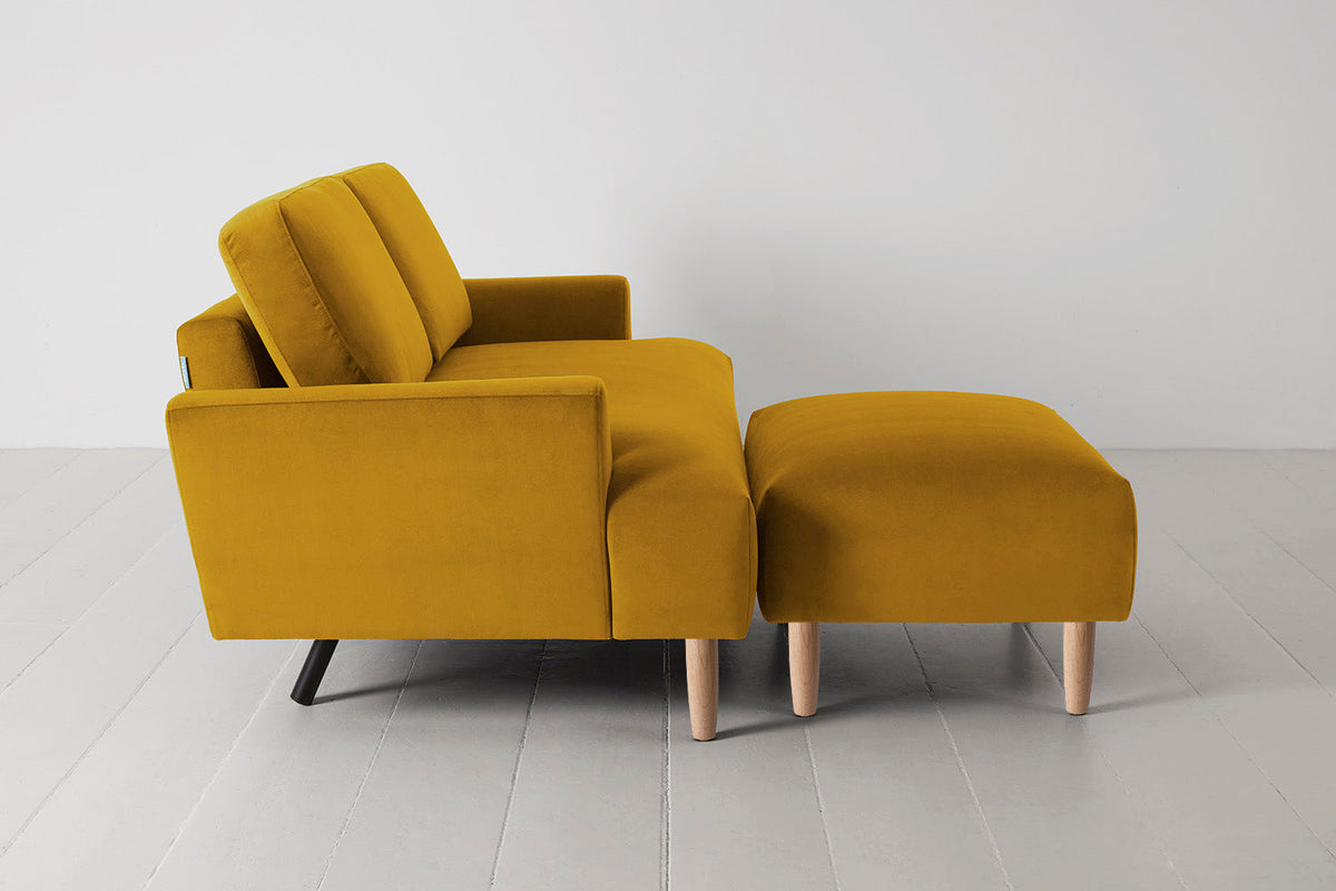 Model 05 2-Seater Sofa with Ottoman, Oak / Mustard