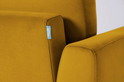 Model 05 3-Seater Sofa with Ottoman, Oak / Mustard