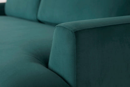 Model 05 3-Seater Sofa with Ottoman, Oak / Kingfisher