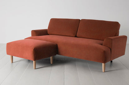 Model 05 3-Seater Sofa with Ottoman, Oak / Brick