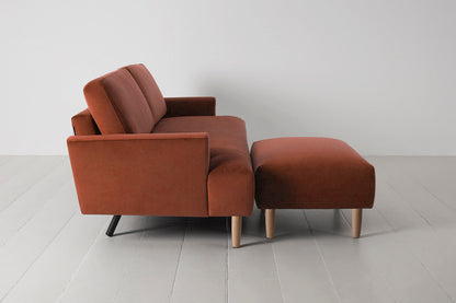 Model 05 3-Seater Sofa with Ottoman, Oak / Brick