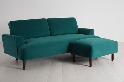 Model 05 3-Seater Sofa with ottoman, Kingfisher