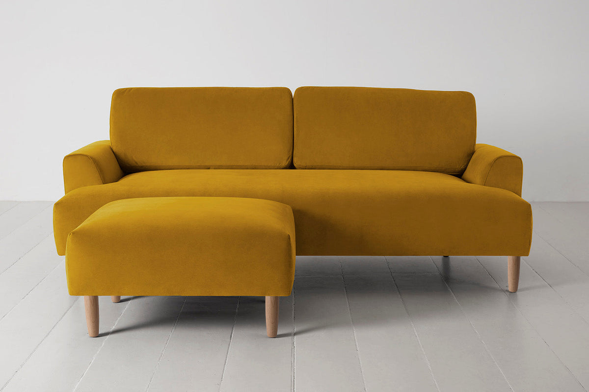 Model 05 3-Seater Sofa with Ottoman, Oak / Mustard