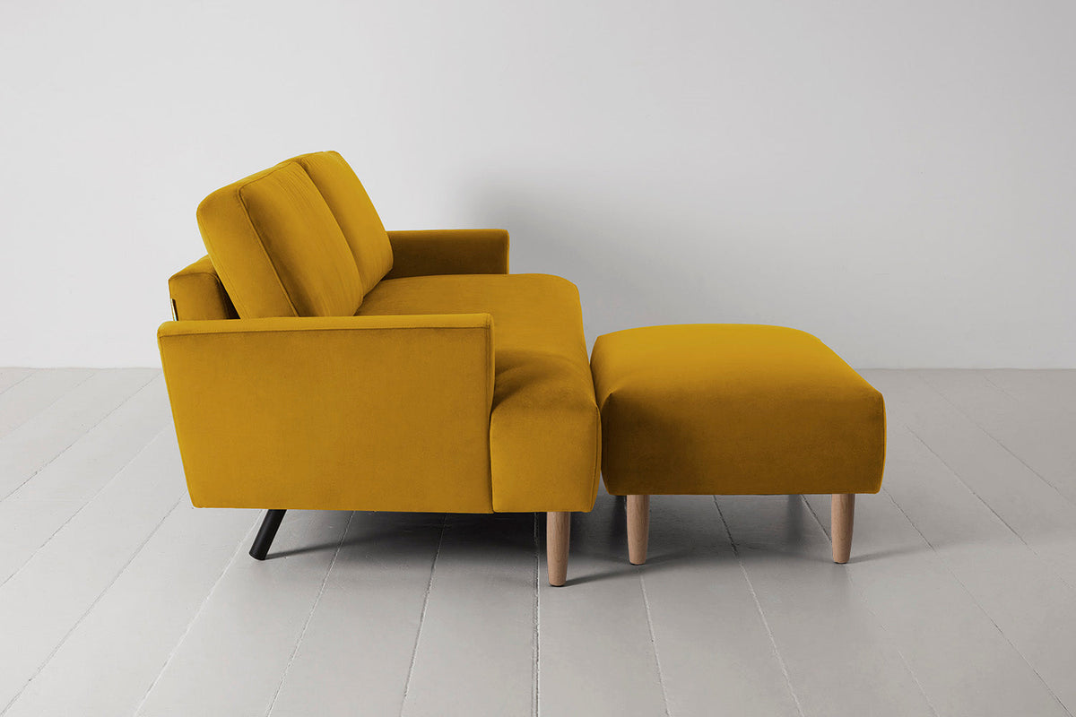 Model 05 3-Seater Sofa with Ottoman, Oak / Mustard