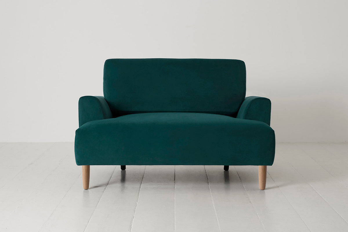 Model 05 Loveseat, Oak / Kingfisher