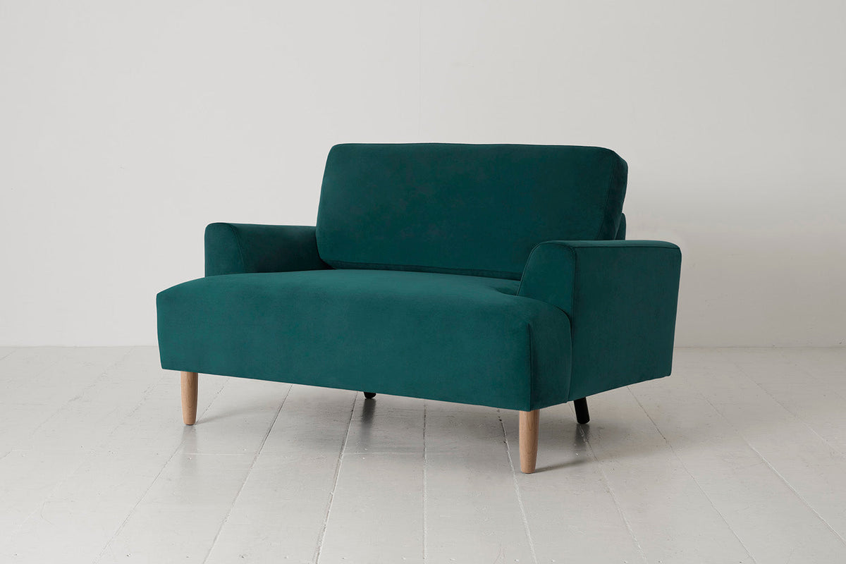 Model 05 Loveseat, Oak / Kingfisher
