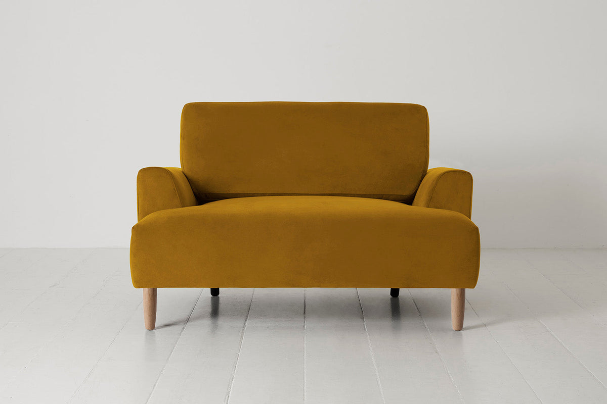 Model 05 Loveseat, Oak / Mustard