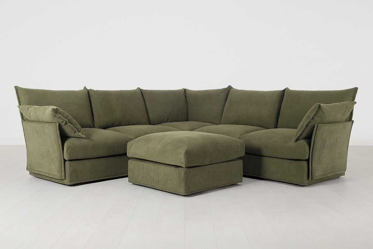 Model 06 Corner Sofa with Ottoman, Fennel