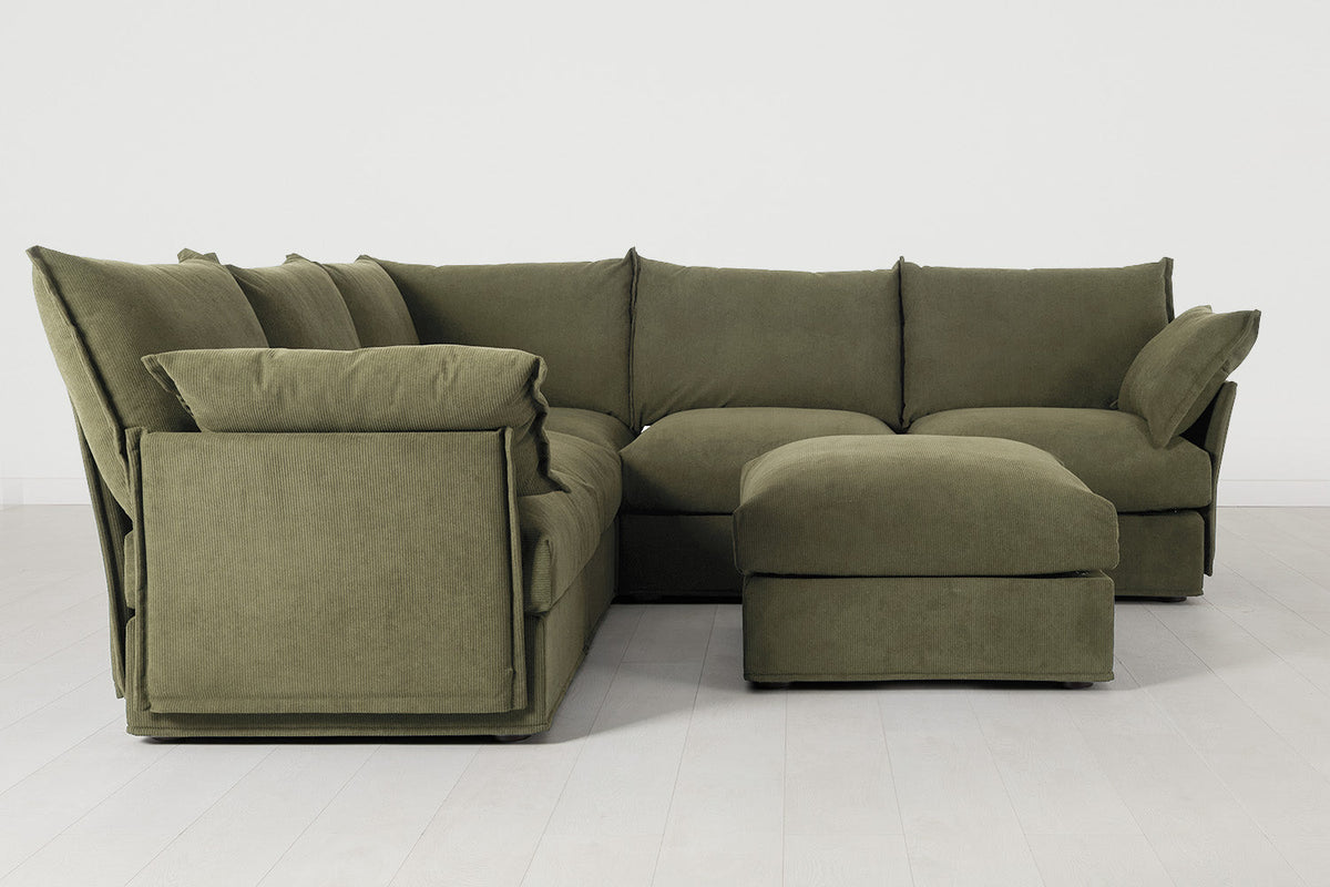 Model 06 Corner Sofa with Ottoman, Fennel
