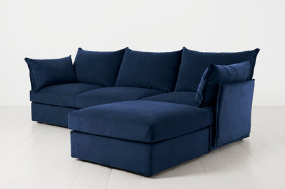 Model 06 3-Seater Right Chaise Sofa, Indigo