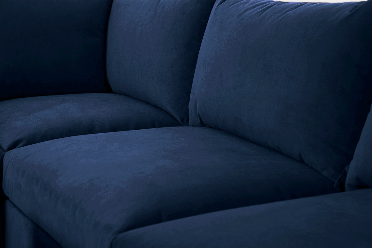 Model 06 Corner Sofa with Ottoman, Indigo