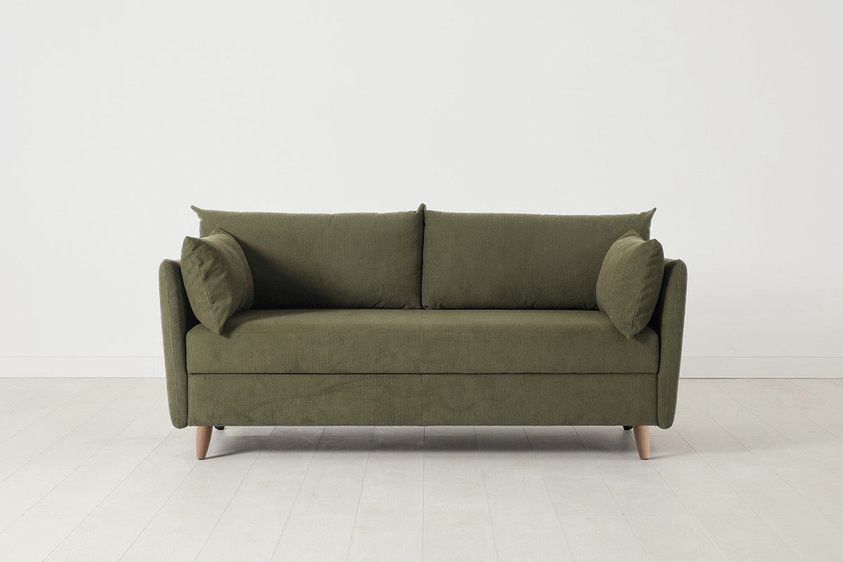 Model 08 Sofa Bed 2.5 Seater, Oak / Fennel