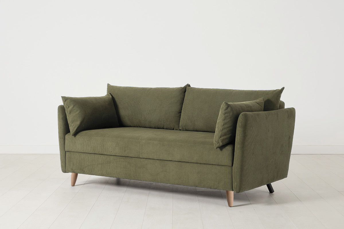 Model 08 Sofa Bed 2.5 Seater, Oak / Fennel