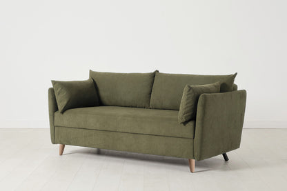 Model 08 Sofa Bed 2.5 Seater, Oak / Fennel