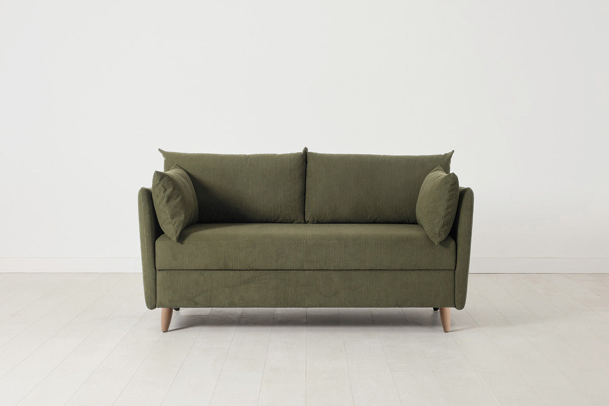 Model 08 Sofa Bed 2 Seater, Oak / Fennel