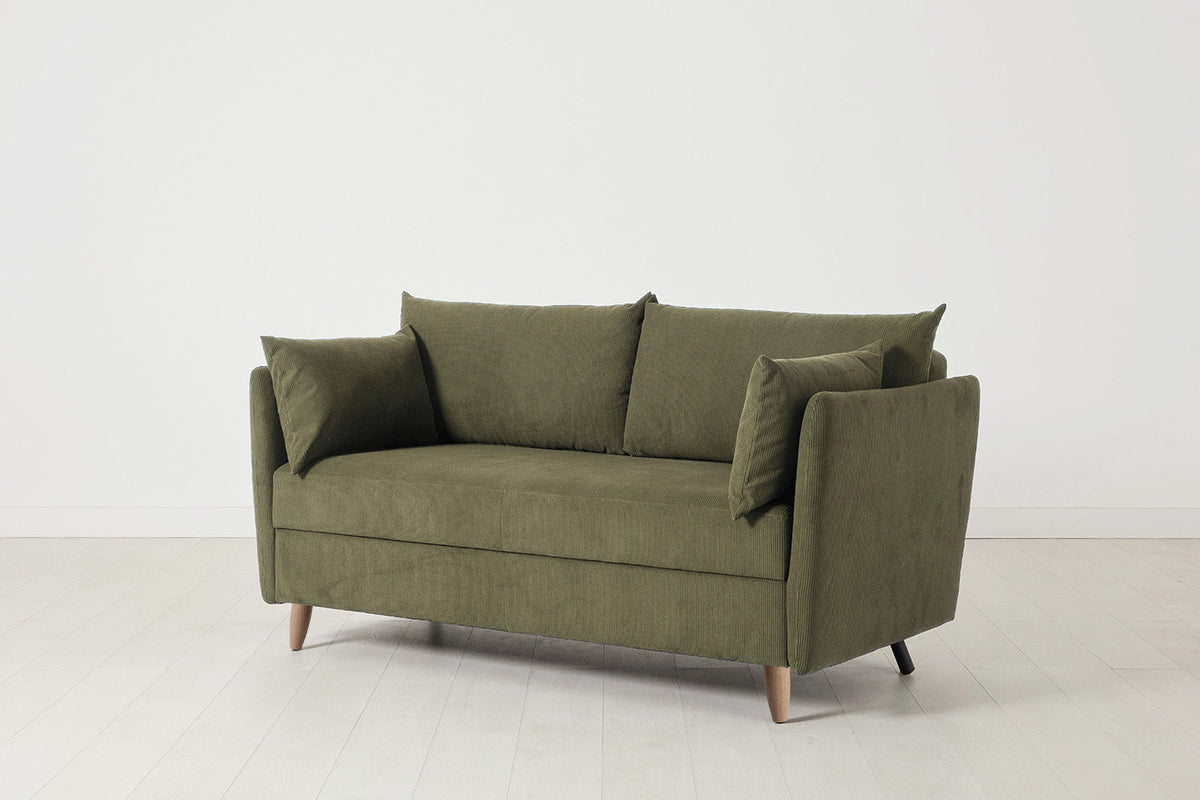 Model 08 Sofa Bed 2 Seater, Oak / Fennel