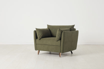 Model 08 Chair Bed Single Sofa Bed, Oak / Fennel