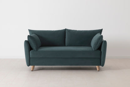 Model 08 Sofa Bed 2.5 Seater, Oak / Petrol