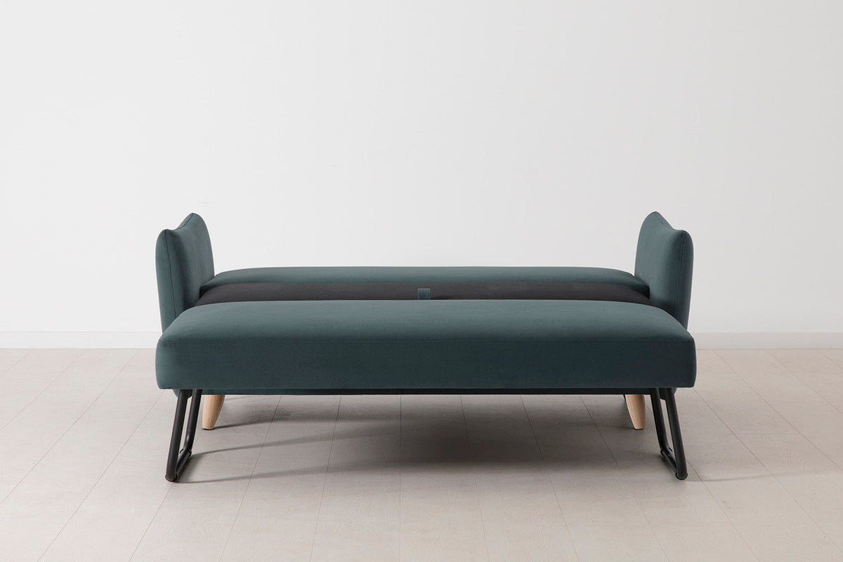 Model 08 Sofa Bed 2.5 Seater, Oak / Petrol