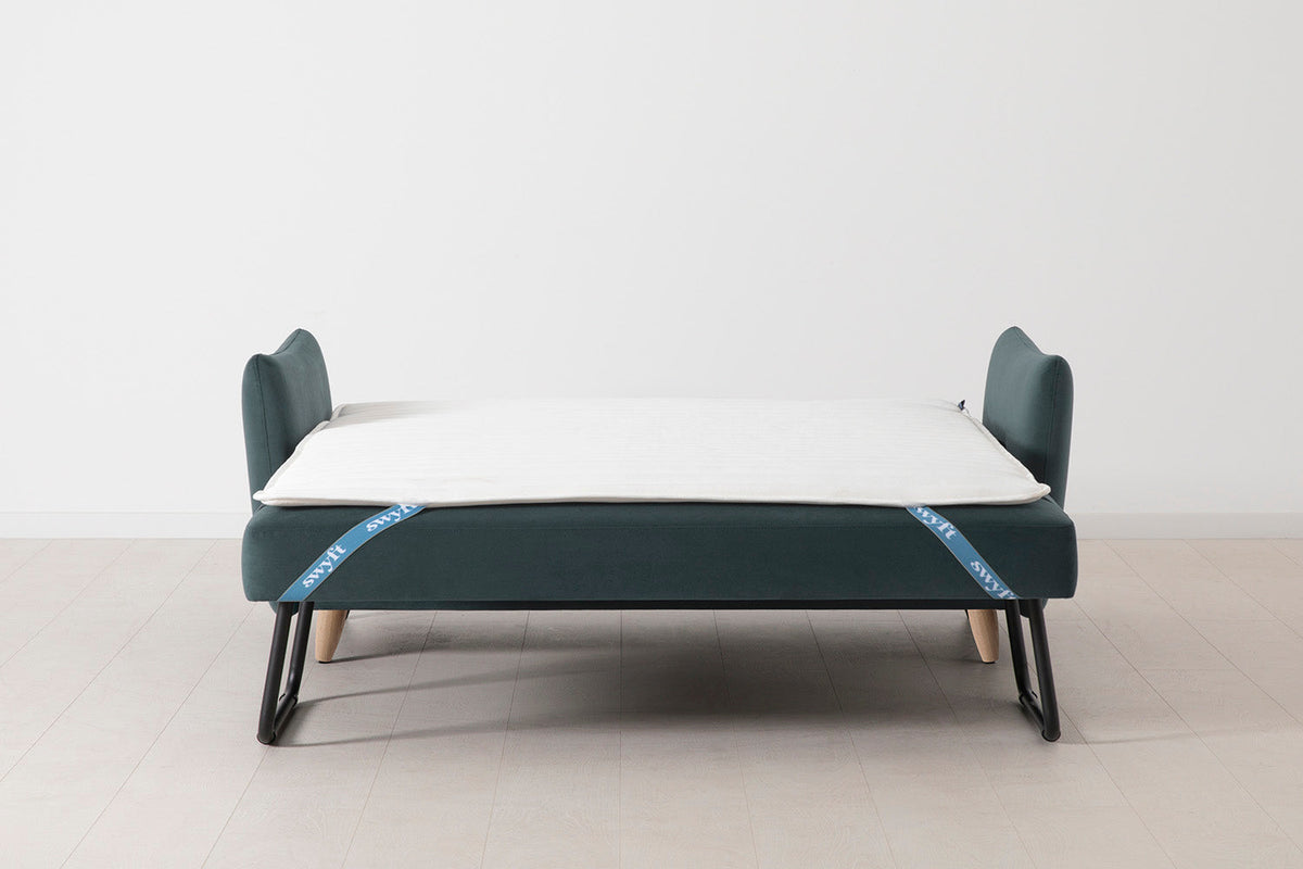 Model 08 Sofa Bed 2.5 Seater, Oak / Petrol