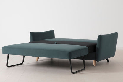 Model 08 Sofa Bed 2.5 Seater, Oak / Petrol