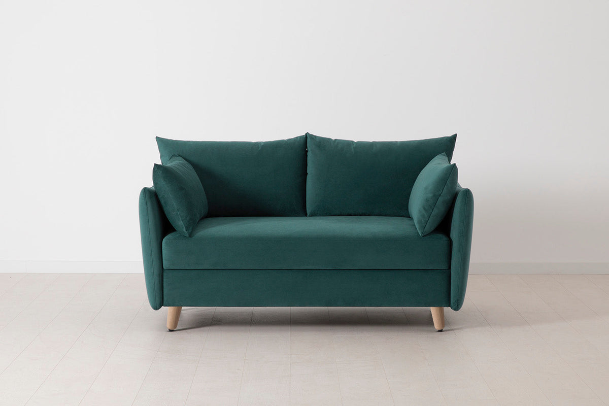 Model 08 Sofa Bed 2 Seater, Oak / Kingfisher