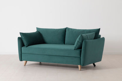Model 08 Sofa Bed 2.5 Seater, Oak / Kingfisher
