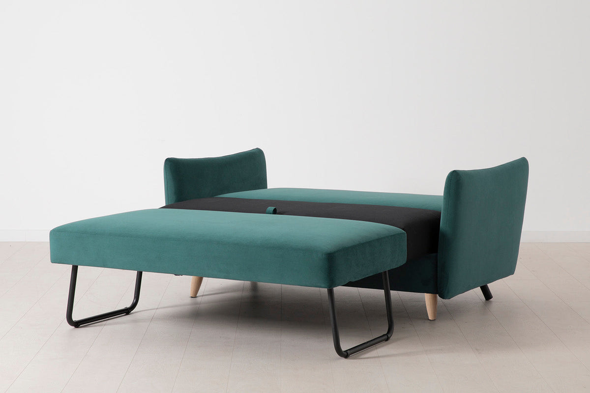 Model 08 Sofa Bed 2 Seater, Oak / Kingfisher