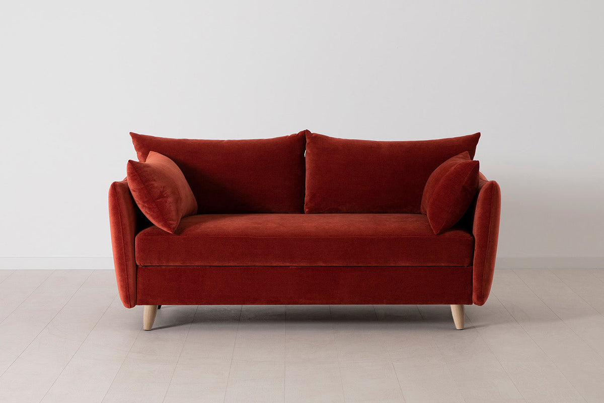 Model 08 Sofa Bed 2.5 Seater, Oak / Harissa