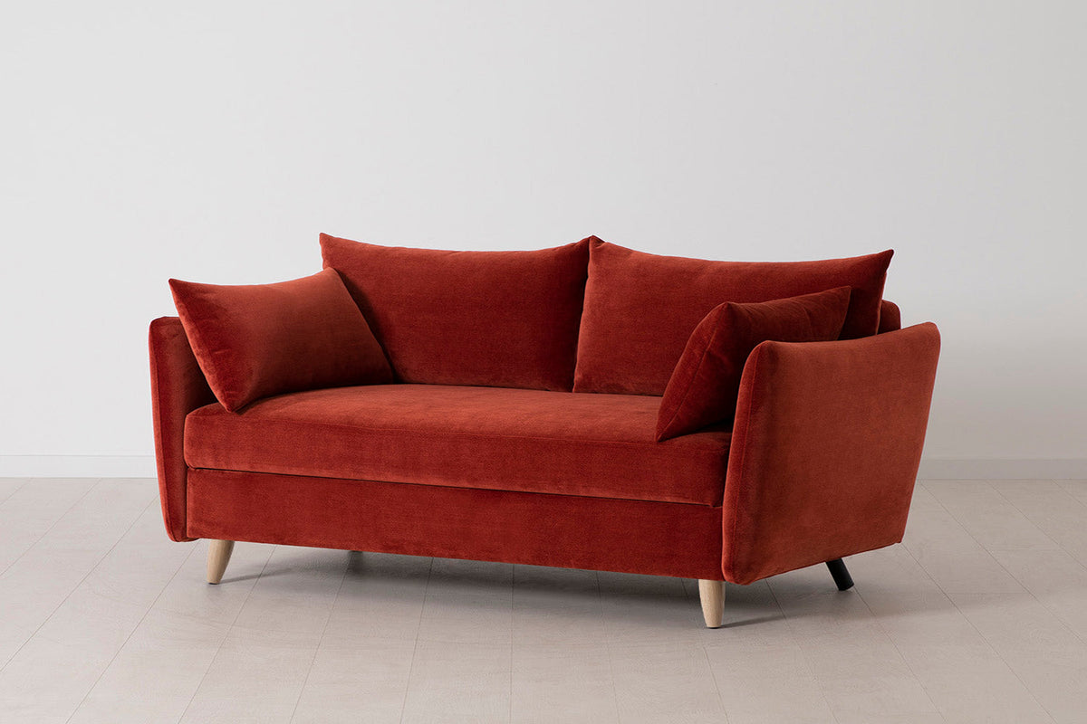 Model 08 Sofa Bed 2.5 Seater, Oak / Harissa