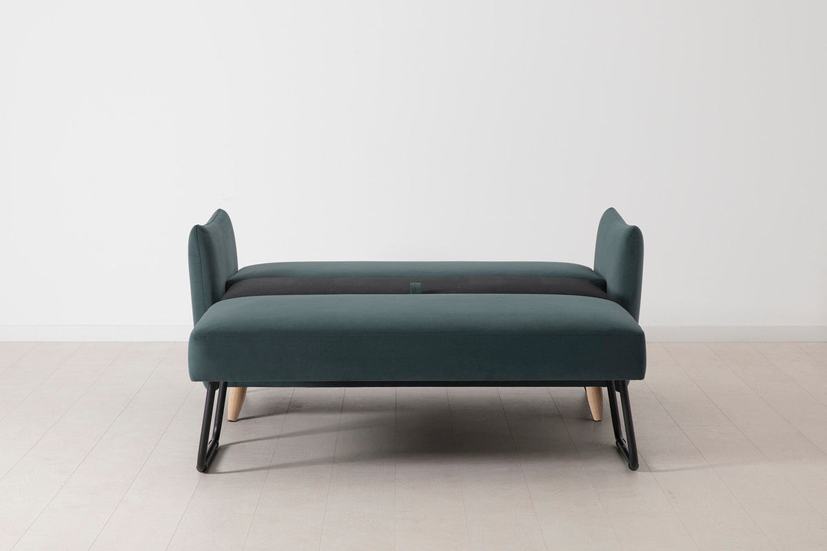 Model 08 Sofa Bed 2 Seater, Oak / Petrol