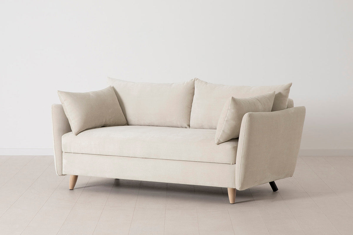 Model 08 Sofa Bed 2.5 Seater, Oak / Chalk