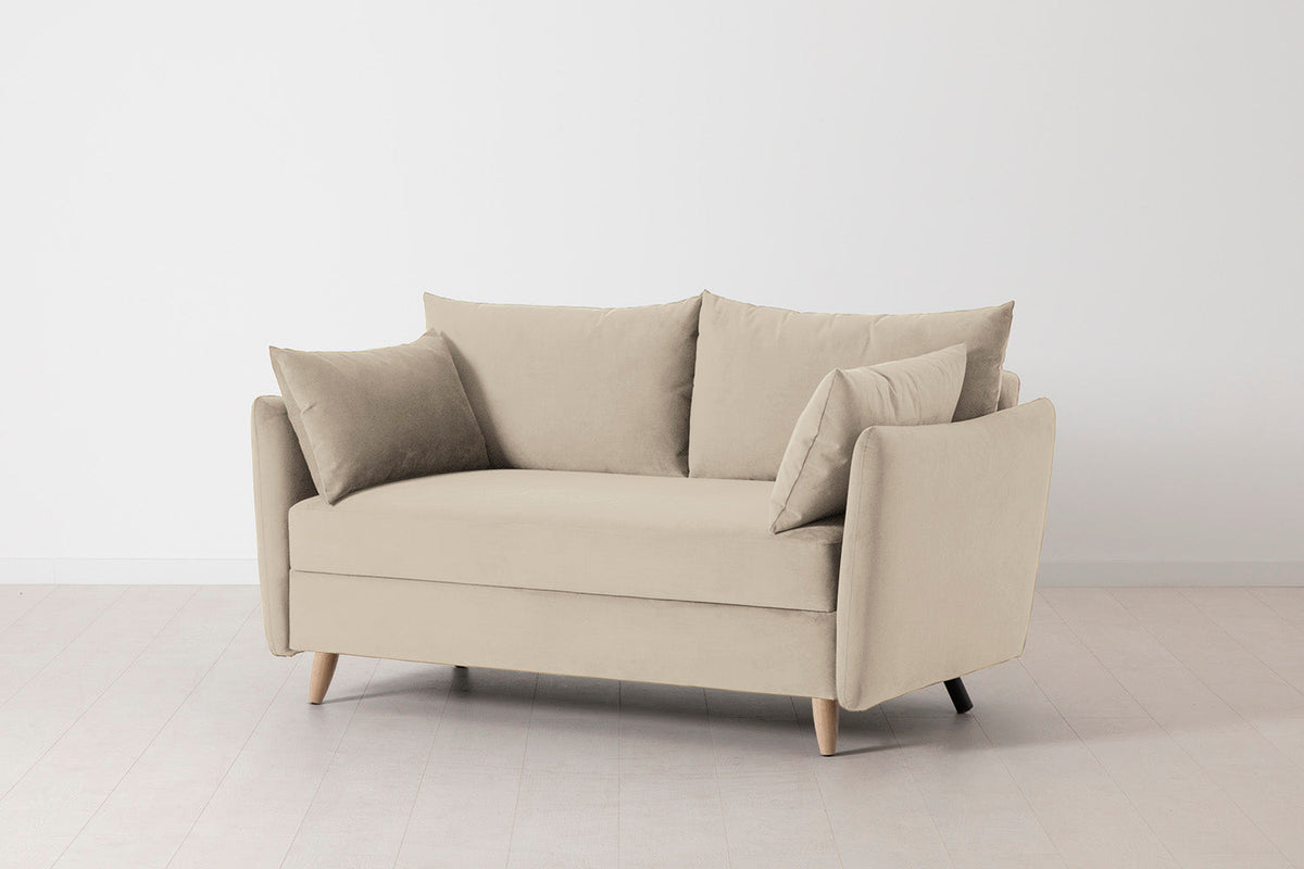 Model 08 Sofa Bed 2 Seater, Oak / Bone