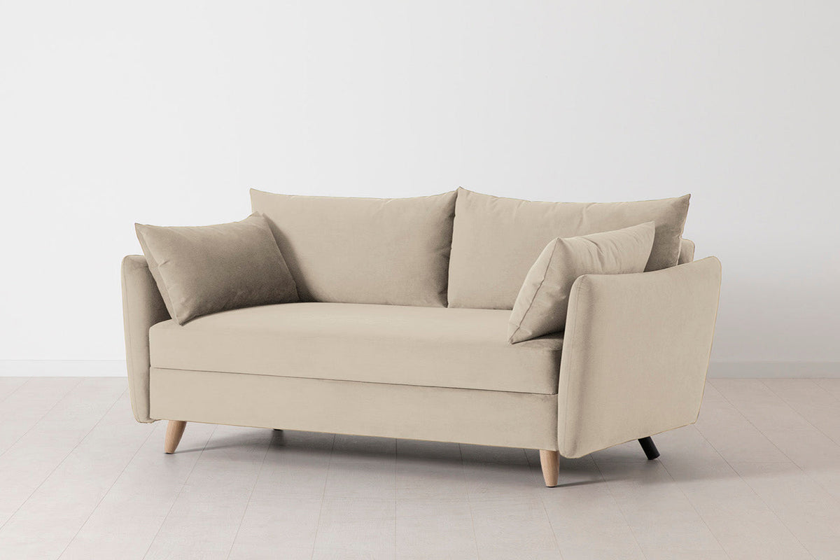 Model 08 Sofa Bed 2.5 Seater, Oak / Bone