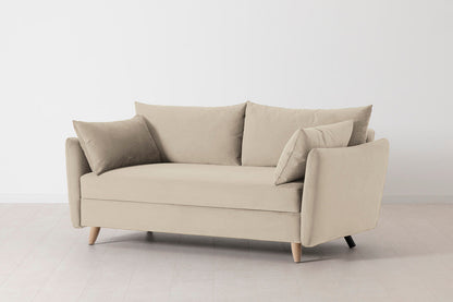 Model 08 Sofa Bed 2.5 Seater, Oak / Bone