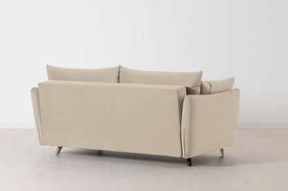 Model 08 Sofa Bed 2.5 Seater, Oak / Bone