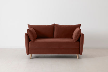 Model 08 Sofa Bed 2 Seater, Oak / Brick
