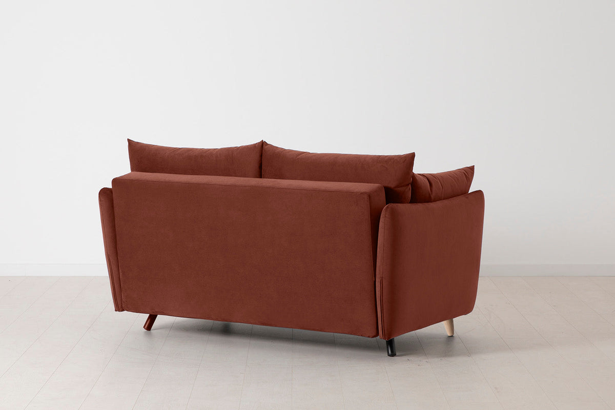 Model 08 Sofa Bed 2 Seater, Oak / Brick