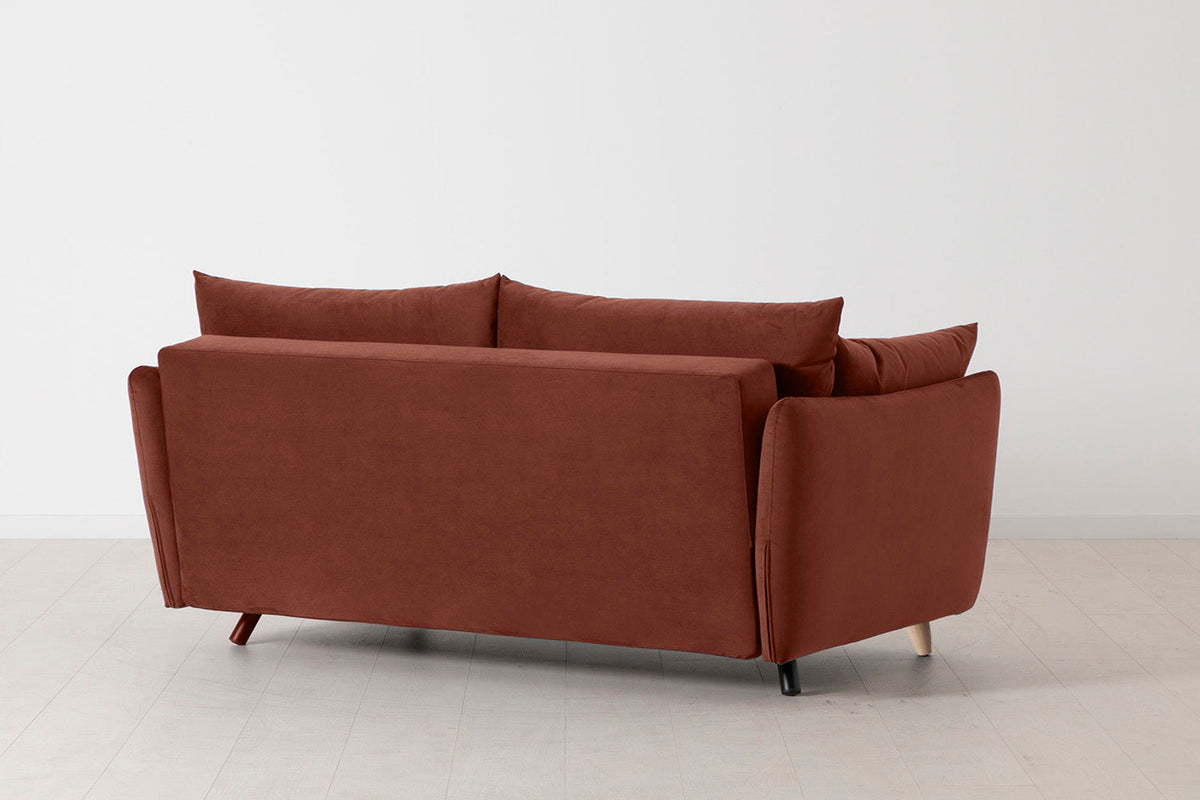 Model 08 Sofa Bed 2.5 Seater, Oak / Brick