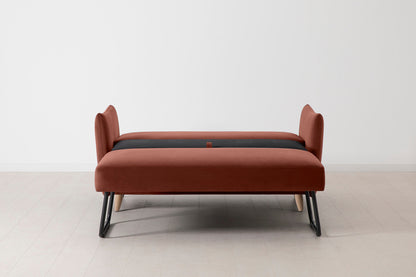 Model 08 Sofa Bed 2 Seater, Oak / Brick