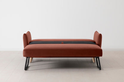 Model 08 Sofa Bed 2.5 Seater, Oak / Brick