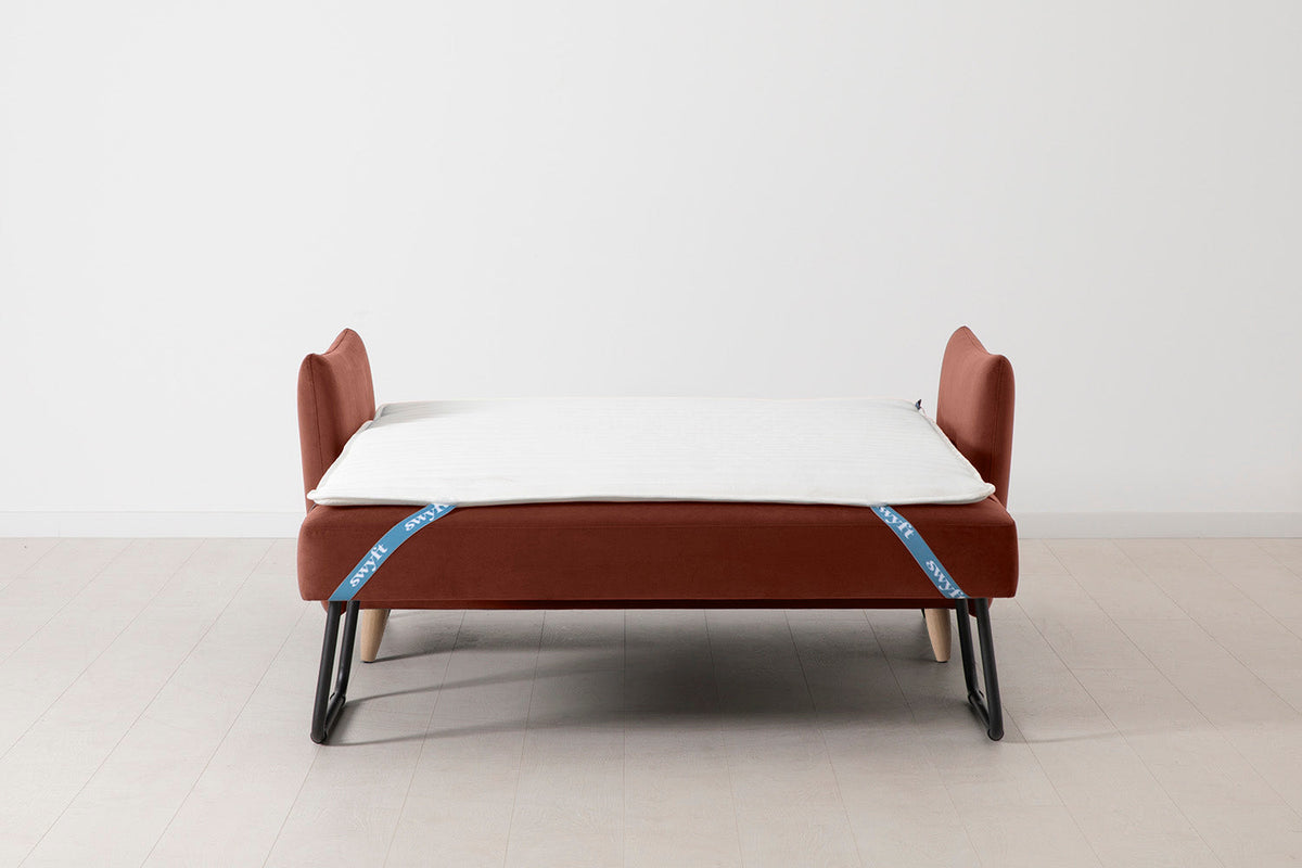 Model 08 Sofa Bed 2 Seater, Oak / Brick