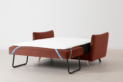 Model 08 Sofa Bed 2 Seater, Oak / Brick
