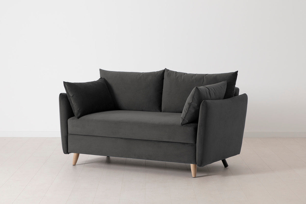 Model 08 Sofa Bed 2 Seater, Oak / Charcoal