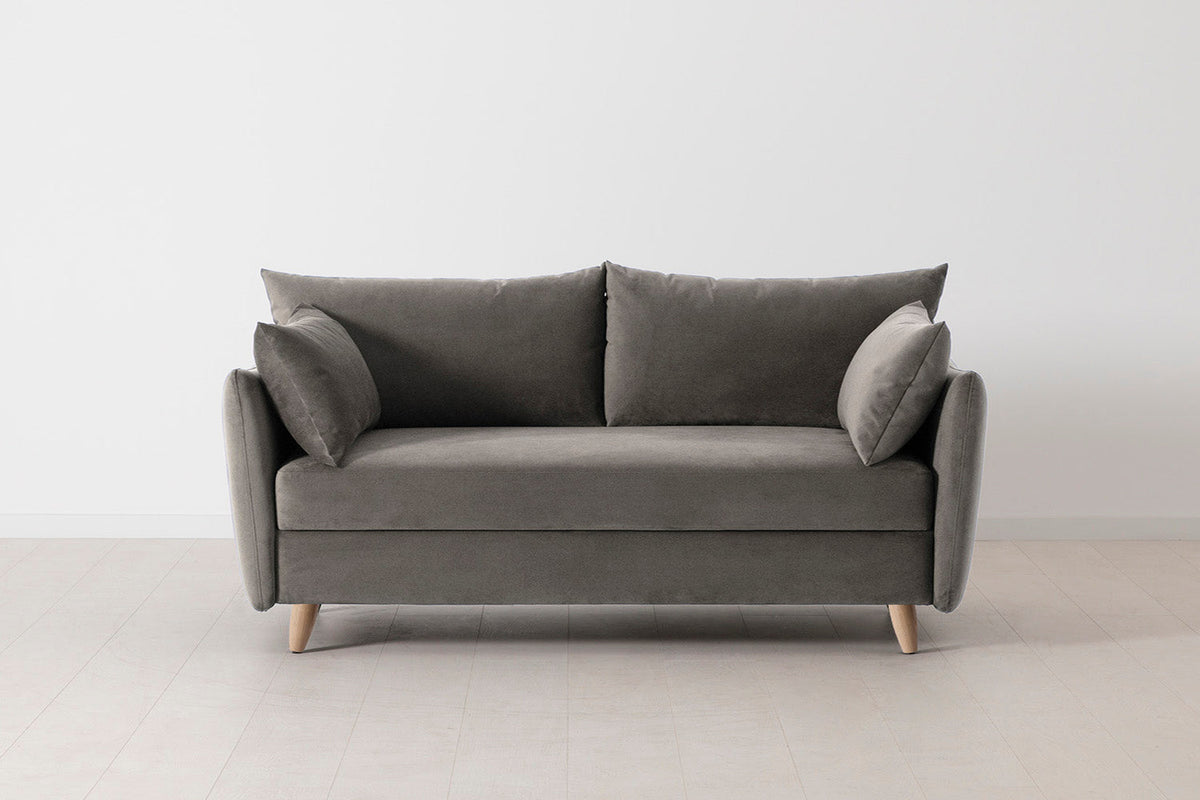 Model 08 Sofa Bed 2.5 Seater, Oak / Elephant